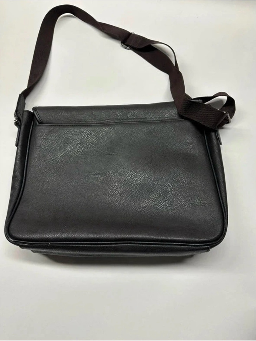 Ted Baker Black Leather Messenger with Burgundy and Cream Stripe - Picture 5 of 6